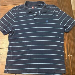 Chaps Men's Polo Shirt with Blue Stripes